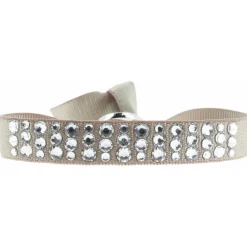 Bracelet Les Interchangeables A32509 - Bracelet Tissu Beige Cristaux de haute qualité Femme