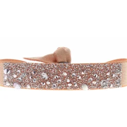 Bracelet Les Interchangeables A39571 - Bracelet Tissu Orange Cristaux de haute qualité Femme