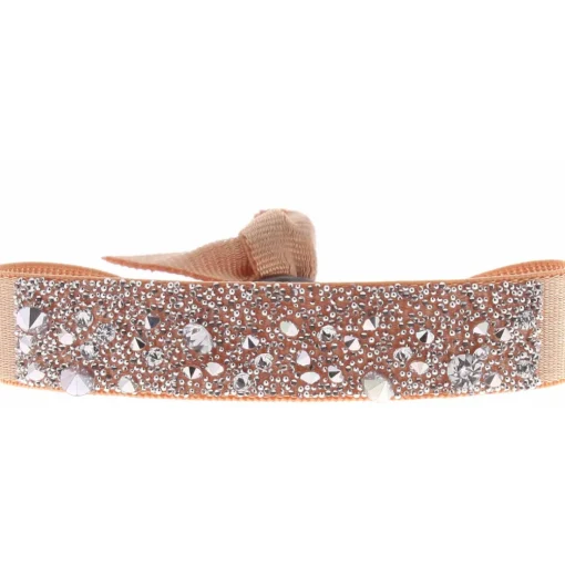 Bracelet Les Interchangeables A39571 - Bracelet Tissu Orange Cristaux de haute qualité Femme