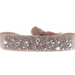Bracelet Les Interchangeables A38239 - Bracelet Tissu Beige Cristaux de haute qualité Femme