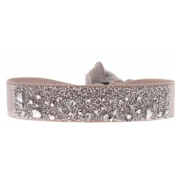 Bracelet Les Interchangeables A38395 - Bracelet Tissu Beige Cristaux de haute qualité Femme