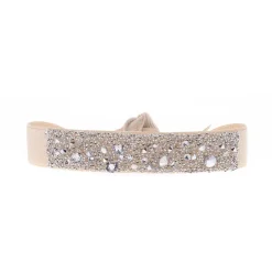 Bracelet Les Interchangeables A36455 - Bracelet Tissu Beige Cristaux de haute qualité Femme