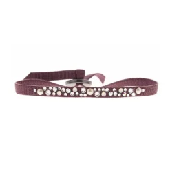 Bracelet Les Interchangeables A36661 - Bracelet Tissu Rose Cristaux de haute qualité Femme