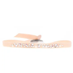 Bracelet Les Interchangeables A41162 - Bracelet Tissu Rose Cristaux de haute qualité Femme