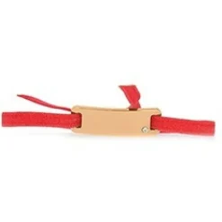 Bracelet Les Interchangeables A55598 - Plaque Ruban Lisse Strasse Corail Or Rose Femme