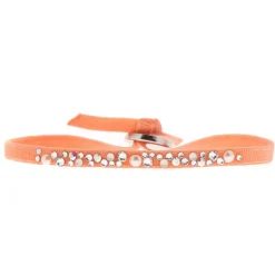 Bracelet Les Interchangeables A41161 - Bracelet Tissu Rose Cristaux de haute qualité Femme