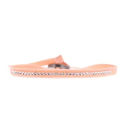 Bracelet Les Interchangeables A35957 - Bracelet Tissu Rose Cristaux de haute qualité Femme