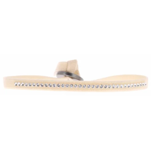 Bracelet Les Interchangeables A36246 - Bracelet Tissu Beige Cristaux de haute qualité Femme