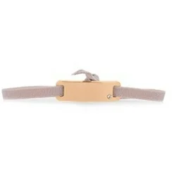 Bracelet Les Interchangeables A55585 - Plaque Ruban Lisse Strasse Beige Rose Or Rose Femme