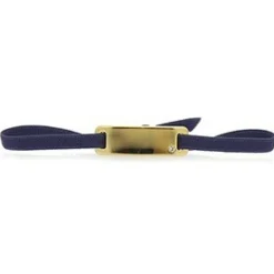 Bracelet Les Interchangeables A55555 - Plaque Ruban Lisse Strasse Marine Or Jaune Femme