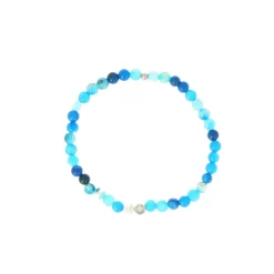 Bracelet Les Interchangeables A59822 - Perle Serti Fleur Bleu Femme