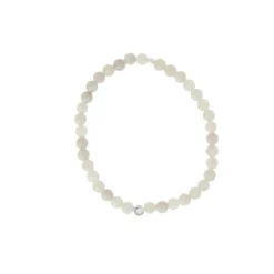 Bracelet Les Interchangeables A59820 - Perle Serti Fleur Beige Rose Femme