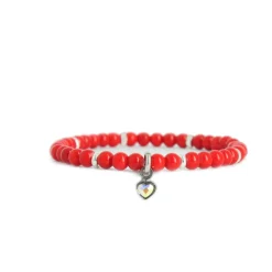 Bracelet Les Interchangeables A59942 - Perle Coeur Rouge Femme