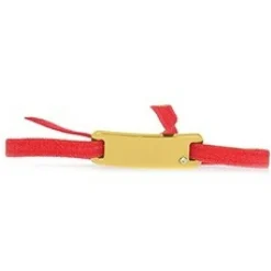 Bracelet Les Interchangeables A55541 - Plaque Ruban Lisse Strasse Corail Or Jaune Femme