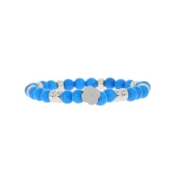 Bracelet Les Interchangeables A58820 - Perle Forme Fleur Bleu Femme
