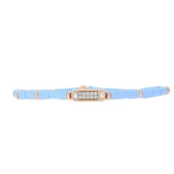 Bracelet Les Interchangeables A58635 - Mini Plaque 2 Rangs Perle Gomme Lilas Clair Femme