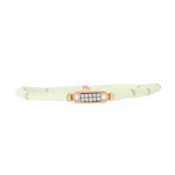 Bracelet Les Interchangeables A58630 - Mini Plaque 2 Rangs Perle Gomme Crème Femme