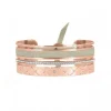 Bracelet Les Interchangeables A59080 - Manchette Ruban Matelasse Gris Femme