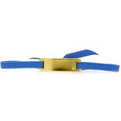 Bracelet Les Interchangeables A55532 - Plaque Ruban Lisse Strasse Bleu Or Jaune Femme