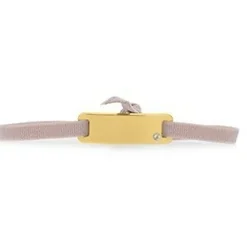 Bracelet Les Interchangeables A55528 - Plaque Ruban Lisse Strasse Beige Rose Or Jaune Femme