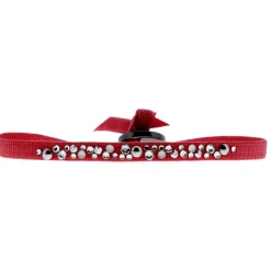 Bracelet Les Interchangeables A39354 - Bracelet Tissu Acier Rouge Femme