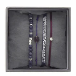 Bracelet Les Interchangeables A38641 - Bracelet Tissu Violet Cristaux de haute qualité Femme