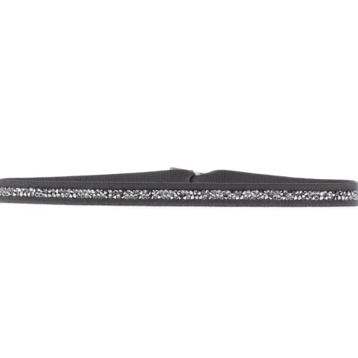 Bracelet Les Interchangeables A39616 - Bracelet Tissu Gris Cristaux de haute qualité Femme