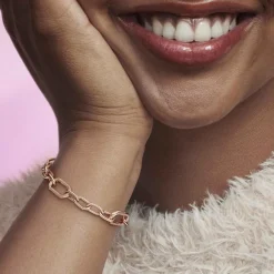 Bracelet Link Métal Doré Rose Pandora ME