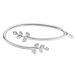 Bracelet Lotus Silver Pure Essentiel LP1783-2-1 - Bracelet Rigide Argent Feuille Inversees Femme