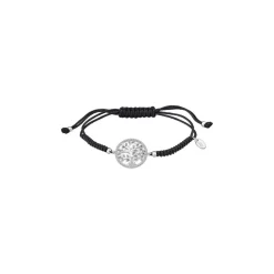 Bracelet Lotus Silver Tree Of Life LP1896-2-2 - Bracelet Argent Arbre De Vie Nylon Noir Femme