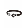 Bracelet Lotus Style LS1832-2-5 - Bracelet Urban Man Double Tressés Marron Ancre Acier Homme
