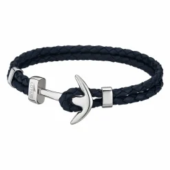 Bracelet Lotus Style LS1832-2-4 - Bracelet Urban Man Double Tressés Bleu Ancre Acier Homme