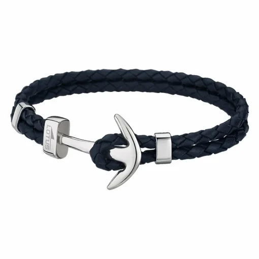 Bracelet Lotus Style LS1832-2-4 - Bracelet Urban Man Double Tressés Bleu Ancre Acier Homme