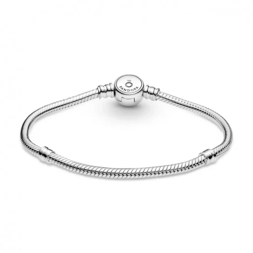Bracelet Maille Serpent Fermoir Médaillon Bleu Pandora Bijoux