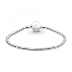 Bracelet Maille Serpent Halo de cristaux blanc Pandora Moments