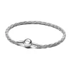 Bracelet Maille Serpent Torsadée Fermoir Pandora Rond
