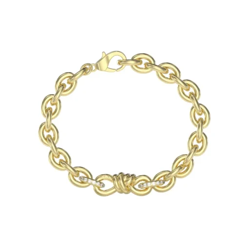 Bracelet Modern Love Acier Doré Et Nœud Central
