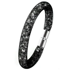 Bracelet noir tube strass par SoCharm