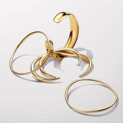 Bracelet ouvert plaqué or 14 carats
