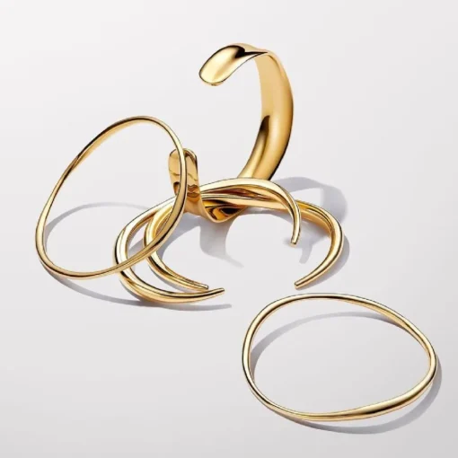Bracelet ouvert plaqué or 14 carats