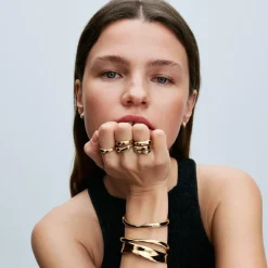 Bracelet ouvert plaqué or 14 carats