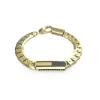 Bracelet Racer Tag Acier Doré Et Fibre De Carbone