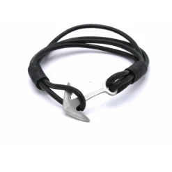 Bracelet Redskins 285120 - Bracelet Ancre Cuir Noir Homme