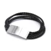 Bracelet Redskins 285115 - Bracelet Cuir Noir Multitour Homme