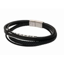 Bracelet Redskins Bijoux 285524 - Homme en Cuir Tressé et Acier