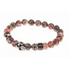 Bracelet Redskins Bijoux 285516 - Homme en Carbonate de Jade Orange et Acier - Tête de Mort