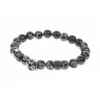 Bracelet Redskins Bijoux 285513 - Homme en Marbre Gris et Acier - Tête de Mort