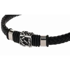 Bracelet Redskins Bijoux 285507 - Homme en Cuir Tressé et Acier