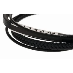 Bracelet Redskins Bijoux 285524 - Homme en Cuir Tressé et Acier