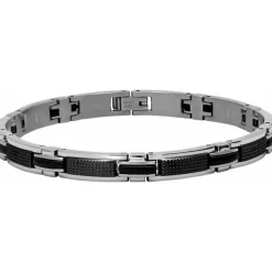 Bracelet Rochet B031981 - Bracelet Noir Argenté Homme